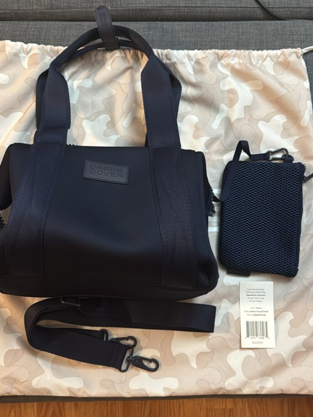 Dagne Dover Landon Neoprene Carryall Bag Small in Storm